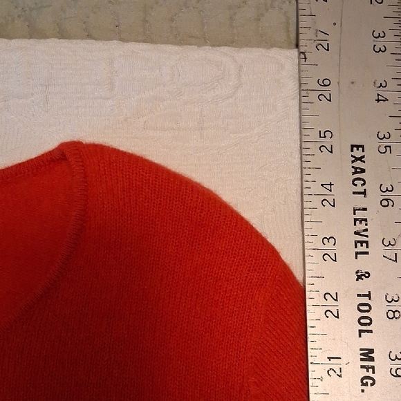 Belle France Red Cashmere Crew Neck Sweater Size XL - Picture 6 of 10